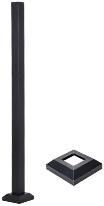 aluminum post blank with base cover 2 inch
