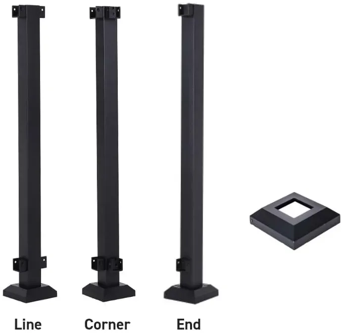 aluminum post with pre attached brackets 2 inch