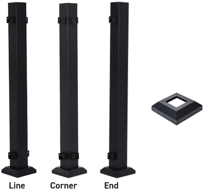 aluminum post with pre attached brackets 3 inch